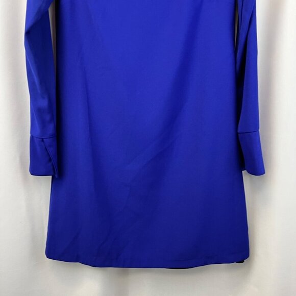 Chelsea 28 Womens Long Sleeve Round Neck Cobalt Shift Dress Above Knee XS Zip - Picture 5 of 9